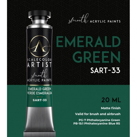 Emerald Green (20ml Tube) - Artist Range Smooth Acrylic Paint
