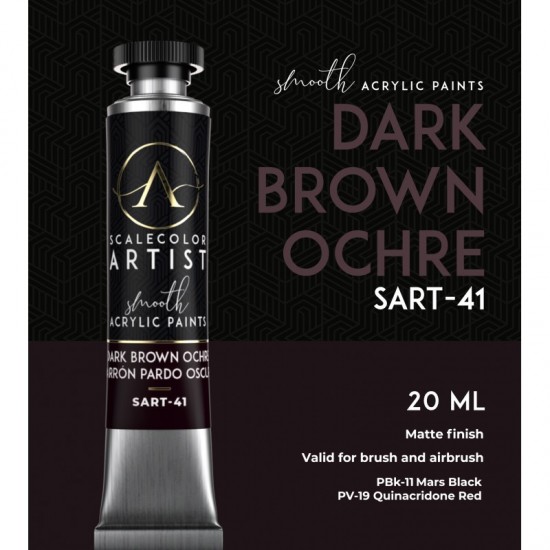 Dark Brown Ochre (20ml Tube) - Artist Range Smooth Acrylic Paint
