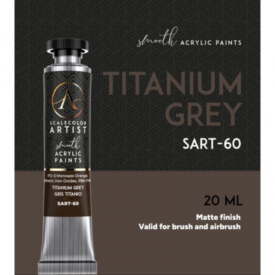 Titanium Grey (20ml Tube) - Artist Range Smooth Acrylic Paint