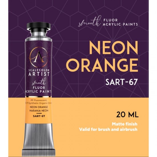 Neon Orange (20ml Tube) - Artist Range Smooth Fluor Acrylic Paint
