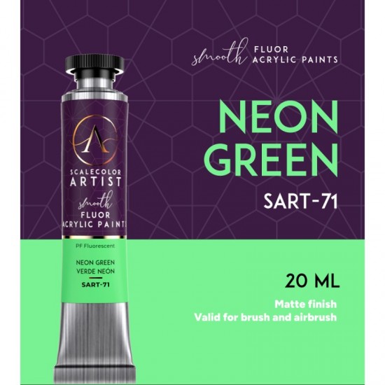 Neon Green (20ml Tube) - Artist Range Smooth Fluor Acrylic Paint