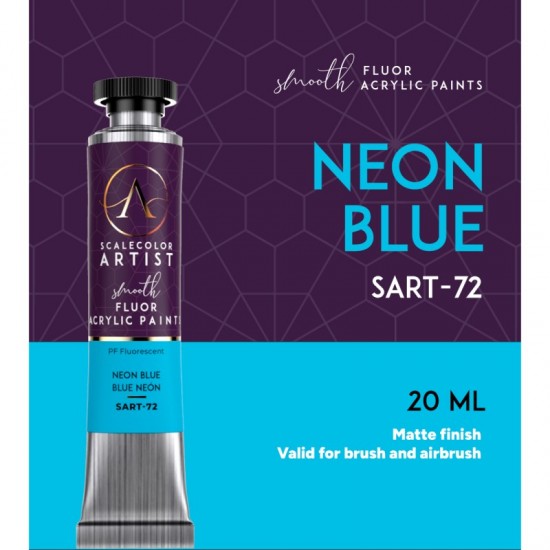 Neon Blue (20ml Tube) - Artist Range Smooth Fluor Acrylic Paint