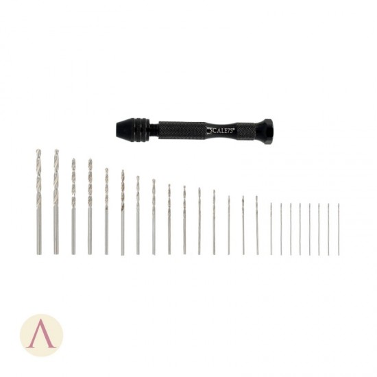 Hand Drill w/25 Assorted Sizes Bits