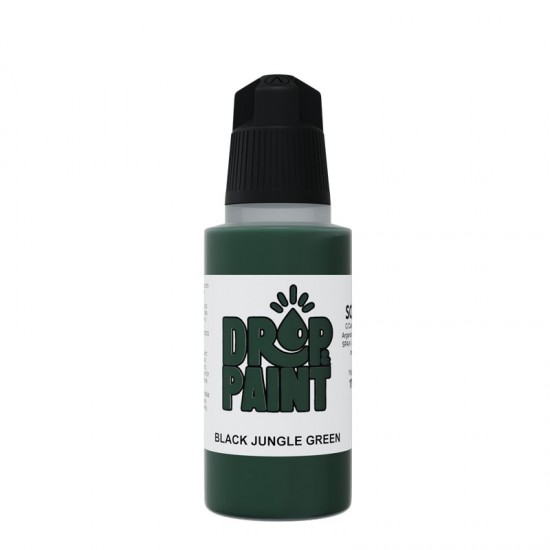 Drop & Paint Range Acrylic Colour - Black Jungle Green (17ml)