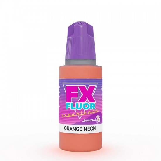Acrylic Fluorescent Paint - Orange Neon (17ml, Matt Finish)