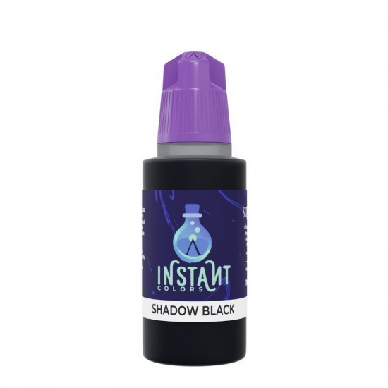 Acrylic Paint - Instant Colors #Shadow Black (17ml, Rapid Application, Matt Finish)