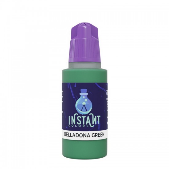 Acrylic Paint - Instant Colors #Belladonna Green (17ml, Rapid Application, Matt Finish)