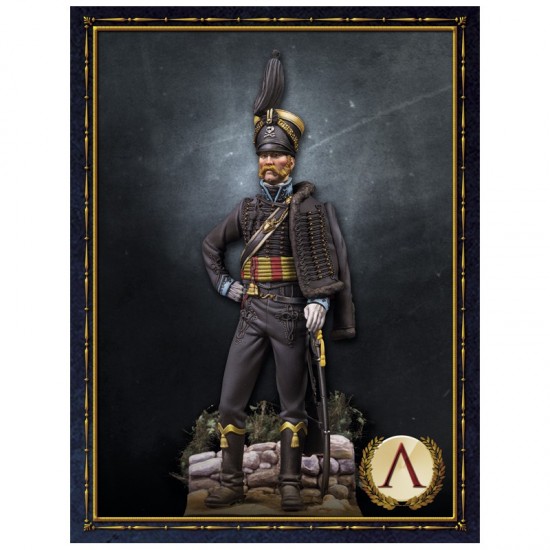 1/24 (75mm scale) The Napoleonic Wars Hussar Officer Brunswick 1815 (white metal)