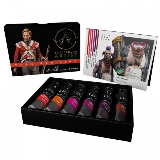 Scalecolor Artist Acrylic Paint Set - Thin Red Line (6 Tubes, 20ml Each)