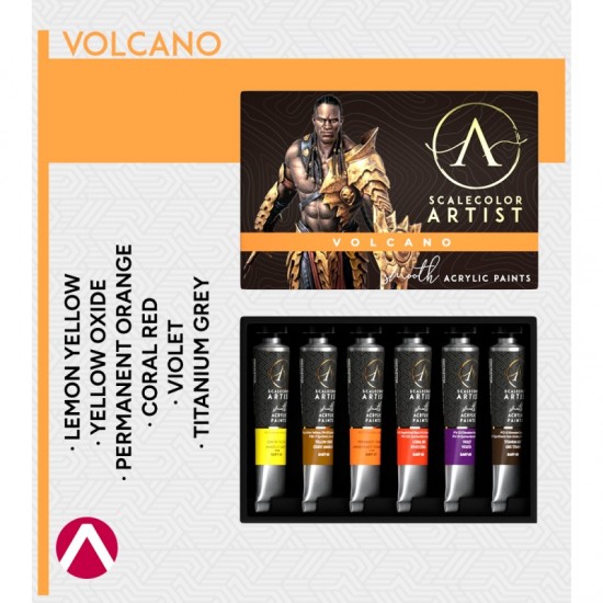 Volcano (6 x 20ml Tube) - Artist Range Smooth Acrylic Paint Set