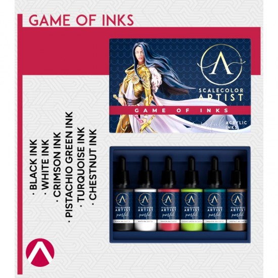 Game of Inks (6 x 17ml) - Artist Range Powerful Acrylic Ink set
