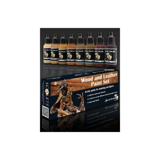 Acrylic Paints Set - Wood and Leather (8 x 17ml)