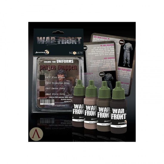 Acrylic Paints Set - Panzer Truppen Uniforms (4 x 17ml)