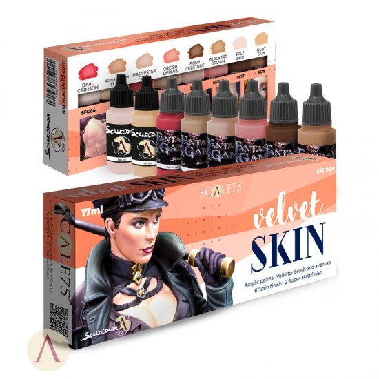 Acrylic Paints Set - Velvet Skin (female skin, 8 x 17ml)