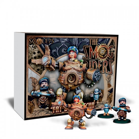 1/48 (35mm) The Smog Riders: Steam War Chibi Miniatures - Fat Bob Mecha