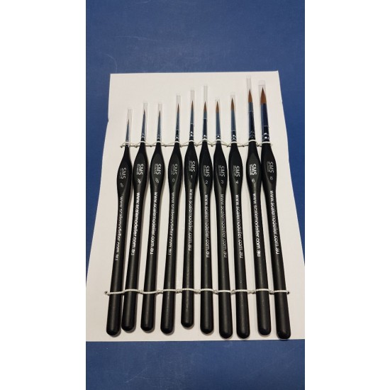 Sable Tri-grip Brush Set (10Pcs)