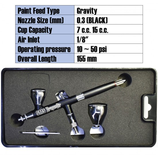 DragonAir Dual Action Airbrush 0.3 Black
