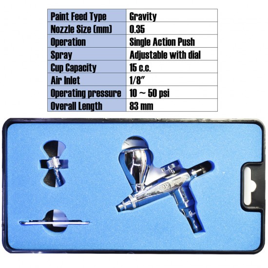 DragonAir Mini Single Action Airbrush 0.3 Sliver