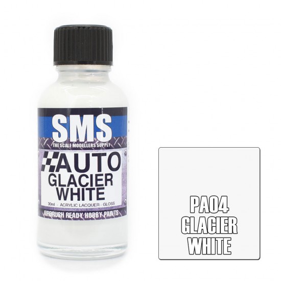 Acrylic Lacquer - Auto Colour #Glacier White (30ml)