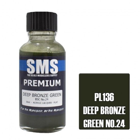 Acrylic Lacquer Paint - Premium Deep Bronze Green BSC No.24 (30ml)