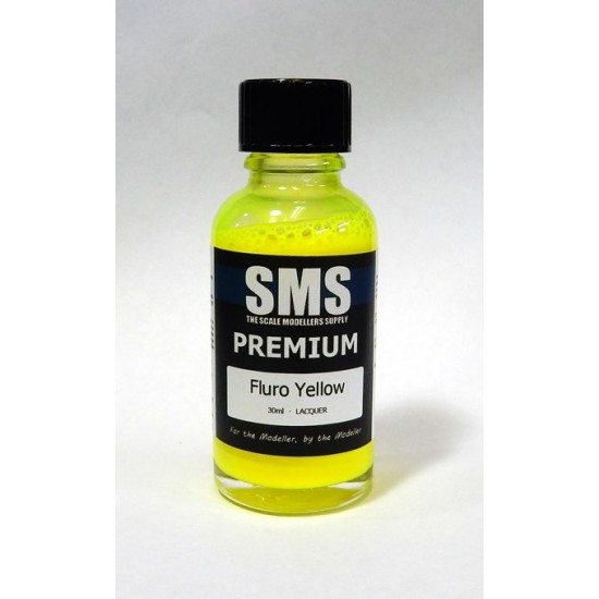 Acrylic Lacquer Paint - Premium #Fluro Yellow (30ml)