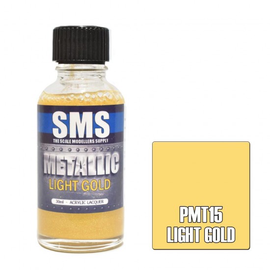 Acrylic Lacquer Paint - Metallic Light Gold (30ml)