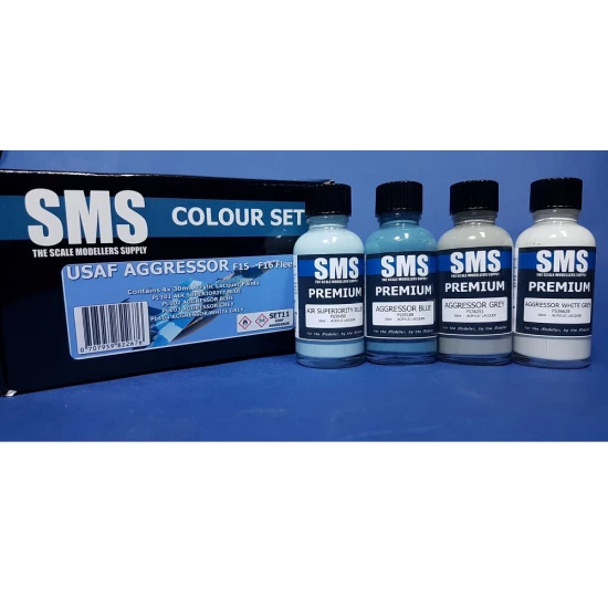 Acrylic Lacquer Paint Set - USAF Aggressor F15-F16 Colours (4 x30ml)