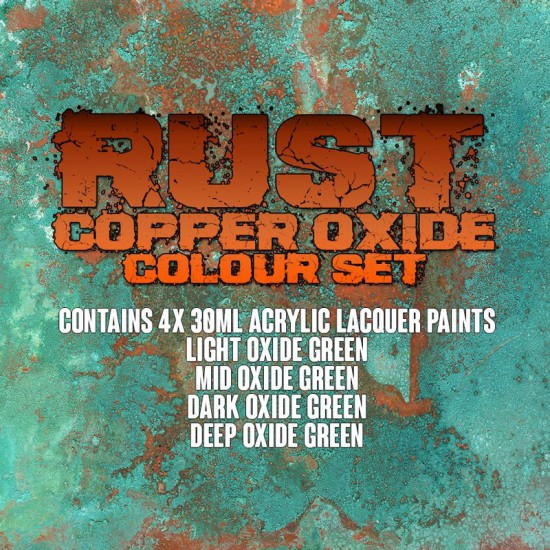 Acrylic Lacquer Paint Set - Rust Copper Oxide Colour (4x 30ml)