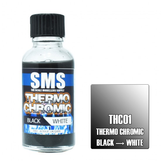 Acrylic Lacquer Paint - Thermo Chromic Black - White (30ml)