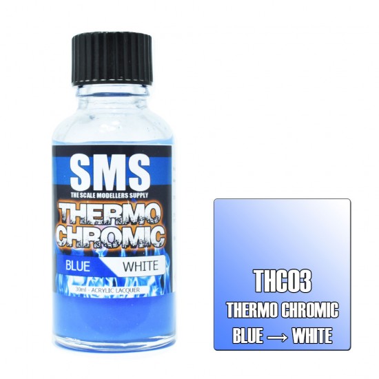 Acrylic Lacquer Paint - Thermo Chromic Blue - White (30ml)