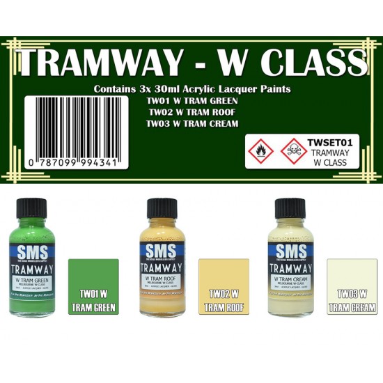 Acrylic Lacquer Paint Set - W Class Tramway (3x 30ml)
