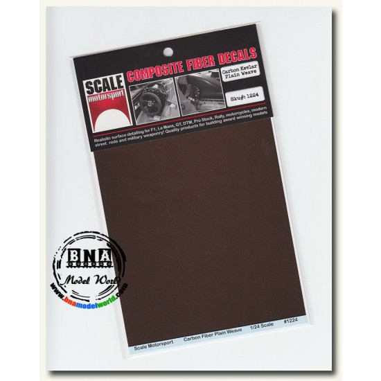 1/24 Carbon Kevlar Twill Weave Black on Amber Metallic Decal Sheet