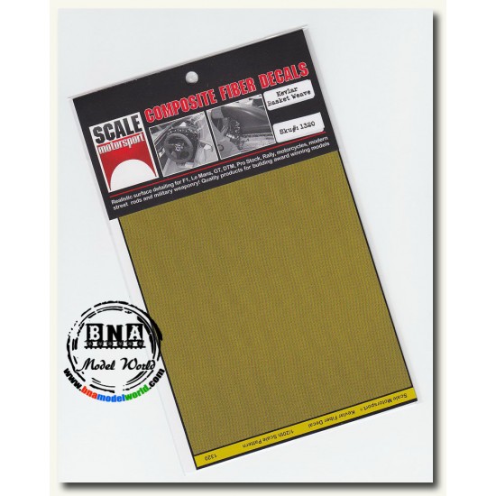 1/20 Carbon Fiber Decals - Kevlar Basket Weave Yellow on Black