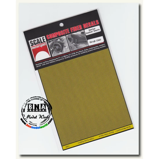 1/20 Carbon Fiber Decals - Kevlar Basket Weave Yellow on Black