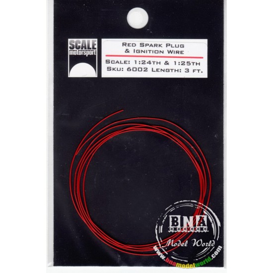 1/24th-1/25th Red Spark Plug & Heater Hose Wire