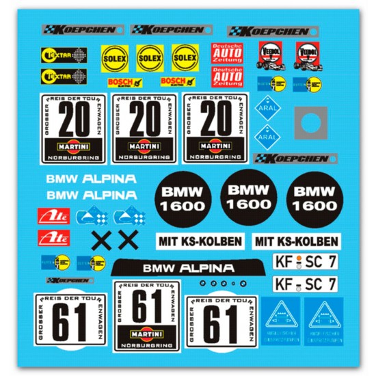 Decals for 1/24 BMW 1600/2002 Alpina/Koepchen