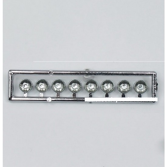 1/24 Auxiliary Headlights 6mm, Chrome Plated (8pcs)