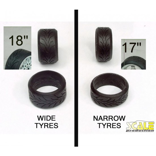 1/24 17-18" Toyo R888 Stretch Wall Tyres (4x wide)