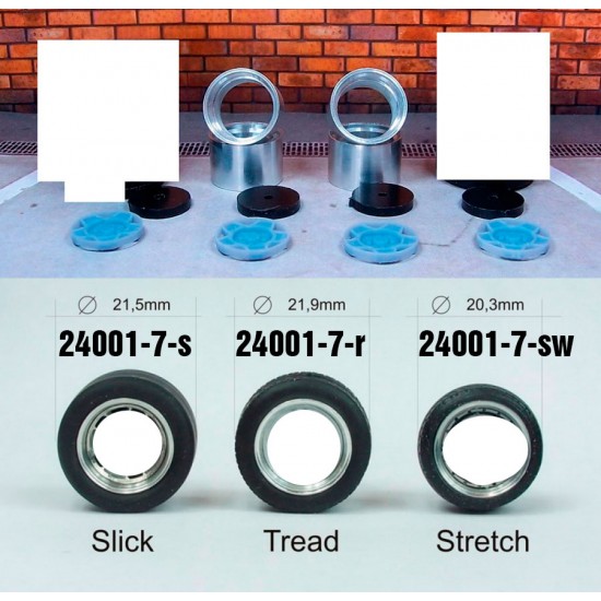 1/24 13'' ATS 7'' Wheels with Tread (Regular Profile) Tyres