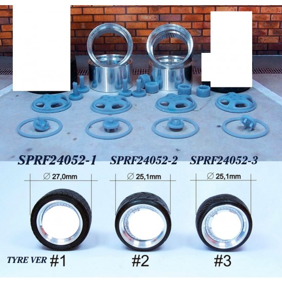 1/24 18" Speedline Cup Wheels #1 w/Bridgestone Tyres