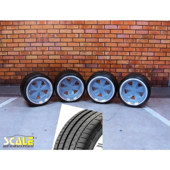 1/24 Fuchs Rotiform 19" Wheels w/Low Profile Tread Tyres