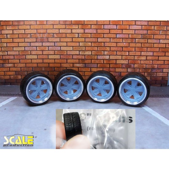 1/24 Fuchs Rotiform 19'' Wheels with Regular Profile Tread Tyres