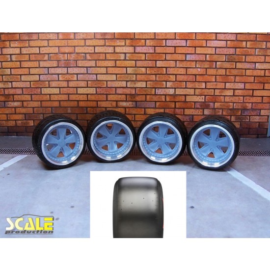 1/24 Fuchs Rotiform 19" Wheels with Slick Tyre