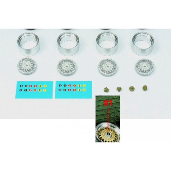 1/24 16" BBS RS Wheels #1 w/Hexagon Central Hub Nut, without Tyre
