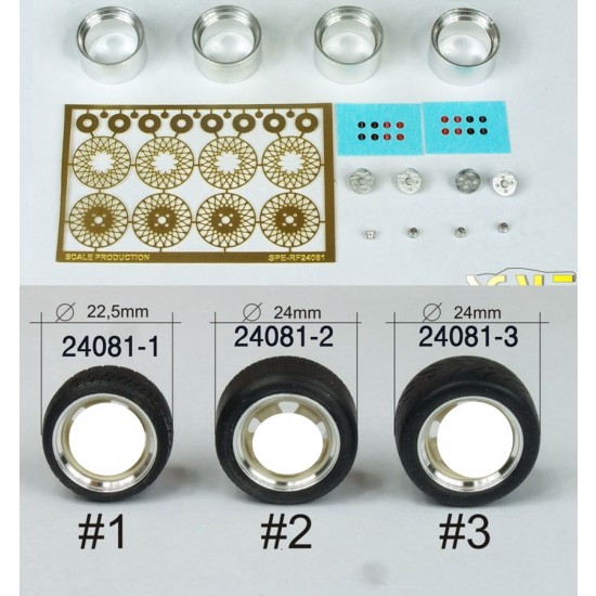 1/24 16" BBS E50 (4-hole) Wheels with Tyres #2