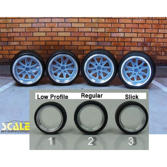 1/24 19" Fifteen 52 Outlaw 001 Wheels #1 w/Low Profile Tread Tyres