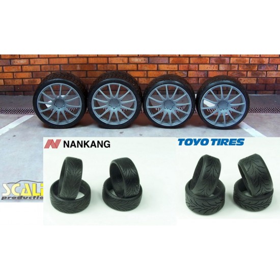 1/24 1/25 18" BBS FS Wheels #1 w/Nankang Tyres
