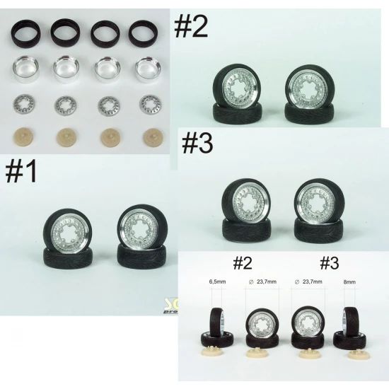 1/24 1/25 17" Rotiform 356 Wheels with Nankang Tread Tyres #2 (4 narrow)