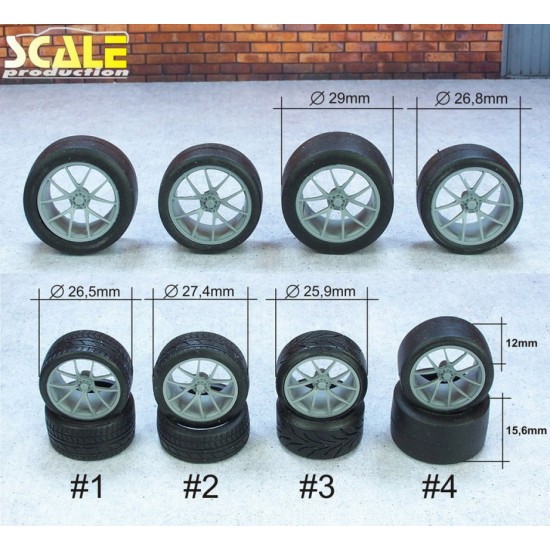 1/24 1/25 18" BBS FI-R Wheels #2 w/Profile Tyres