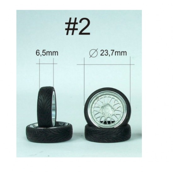 1/24 1/25 17" BBS RM Wheels #2: 4x Narrow (6.5mm)